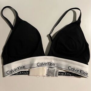 Calvin Klein Women's Modern Cotton Lightly Lined Wireless Bralette, Medium black